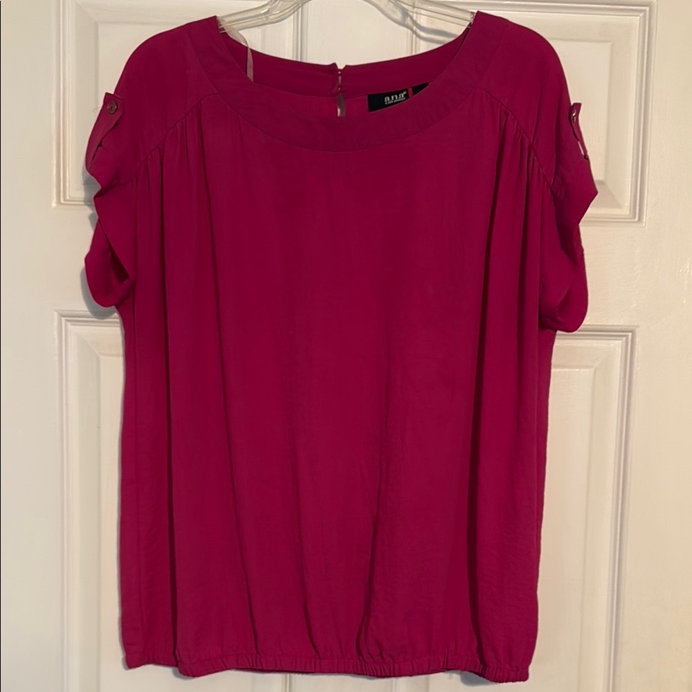Blaque by Blaque Magenta Cold-Shoulder Blouse